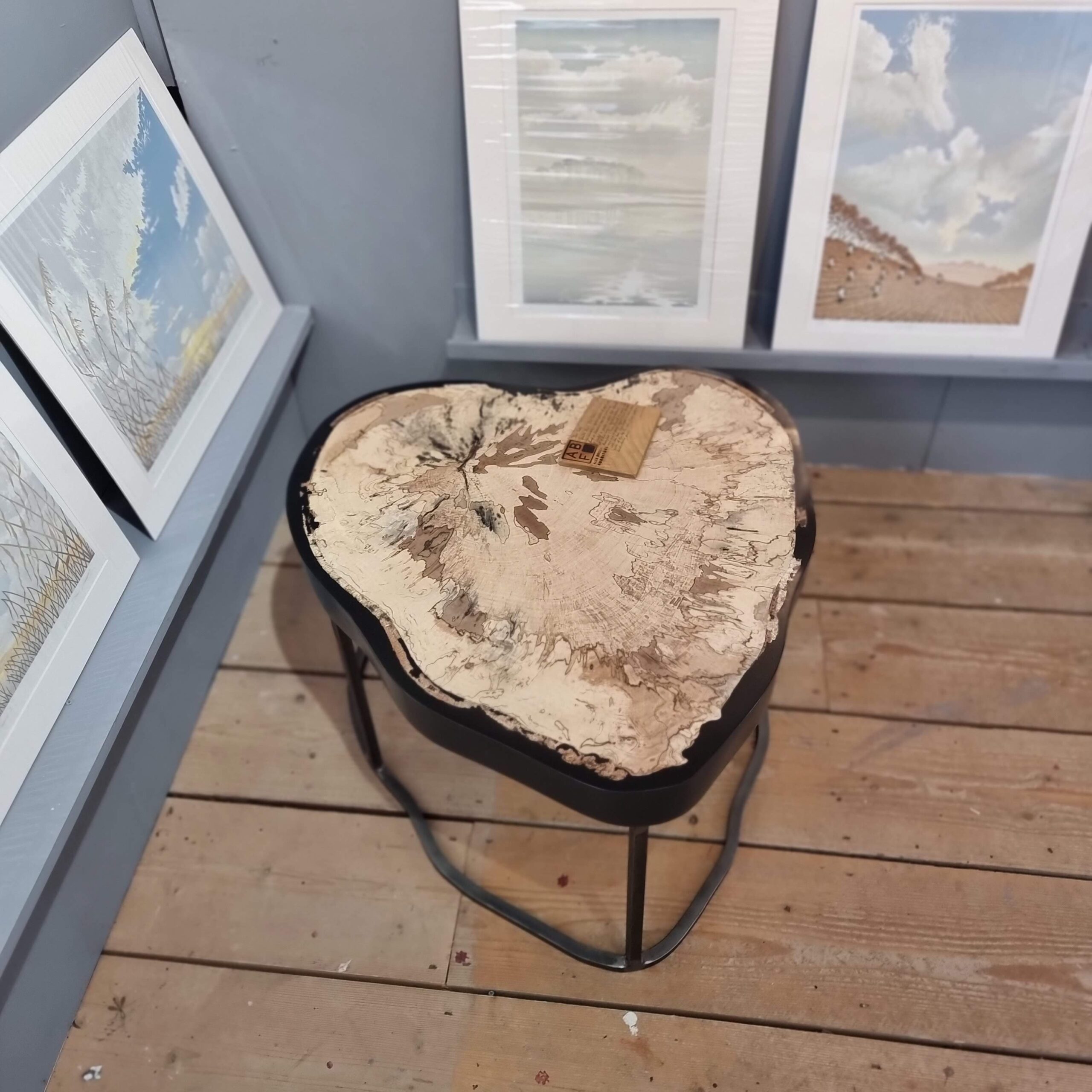 Penn Spalted beech slice trunk coffee table Bridport Dorset