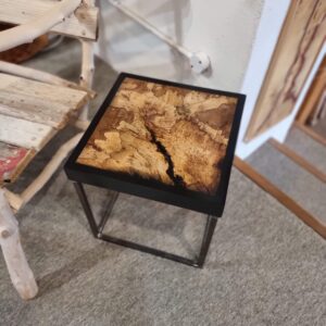 Conegar small wooden side table geometric